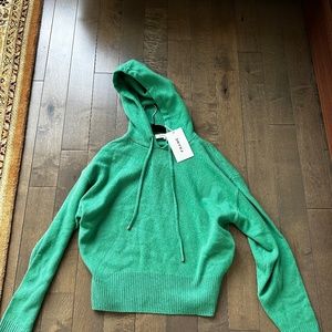 Frame Bright Green Sustainable Cashmere Hoodie